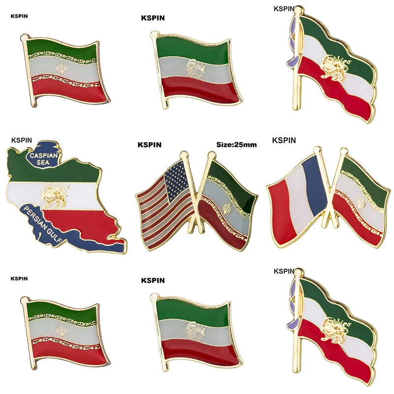 Iran Flag Laple Pin Badge Brooch