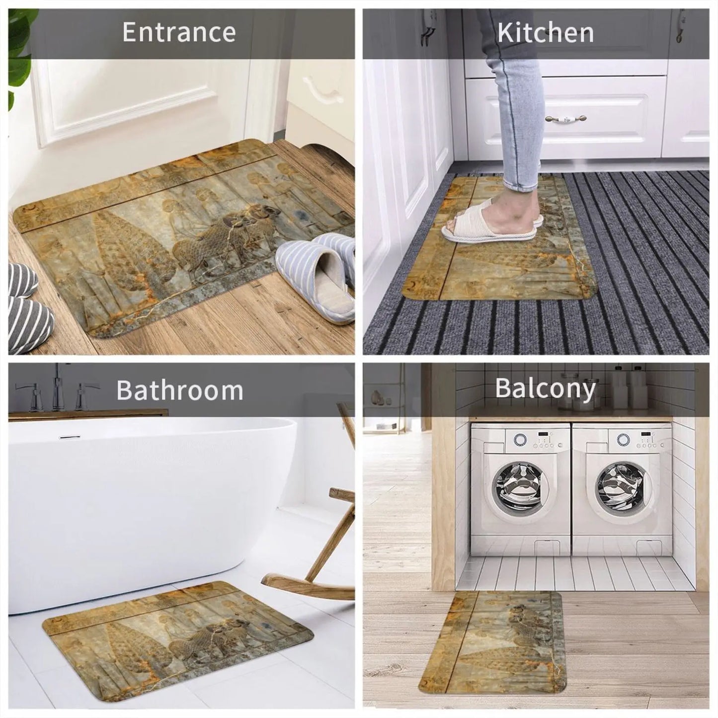 Persians Envoys Bearing Gifts Relief Persepolis Persia Iran Entrance Door Mat Bath Mat Rug Funko Shop Best Bl Manga Bl Anime