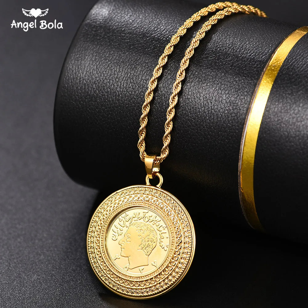 Gold Color Muslim Islamic Allah Coin Earrings for Women/Girls Iran Persian Turkish Jewelry Drop Earring Arab Coins Middle East