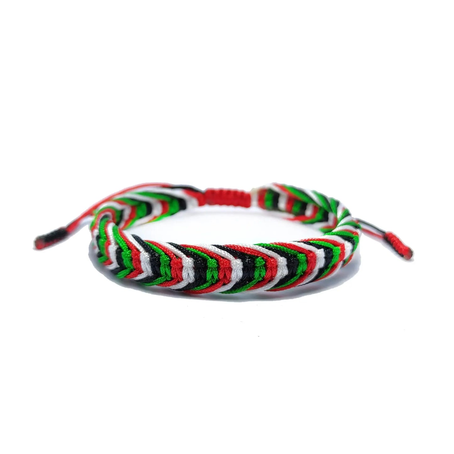 Green White and Red Patriotic Infinity String Bracelet for Iran - Macrame Friendship Bracelet - Flag Color