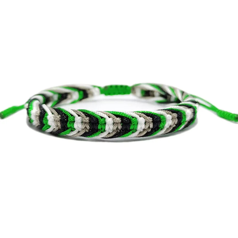 Green White and Red Patriotic Infinity String Bracelet for Iran - Macrame Friendship Bracelet - Flag Color