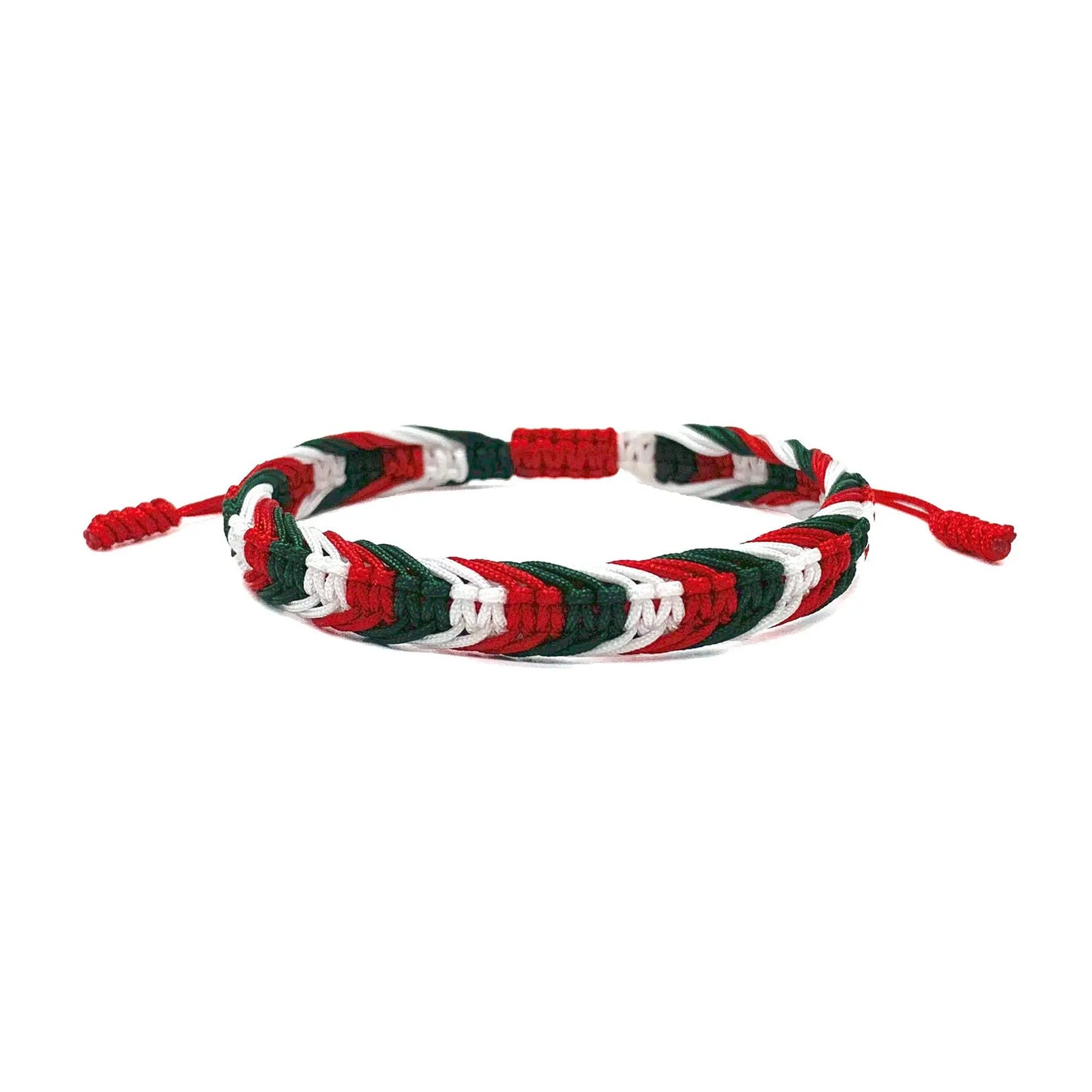 Green White and Red Patriotic Infinity String Bracelet for Iran - Macrame Friendship Bracelet - Flag Color