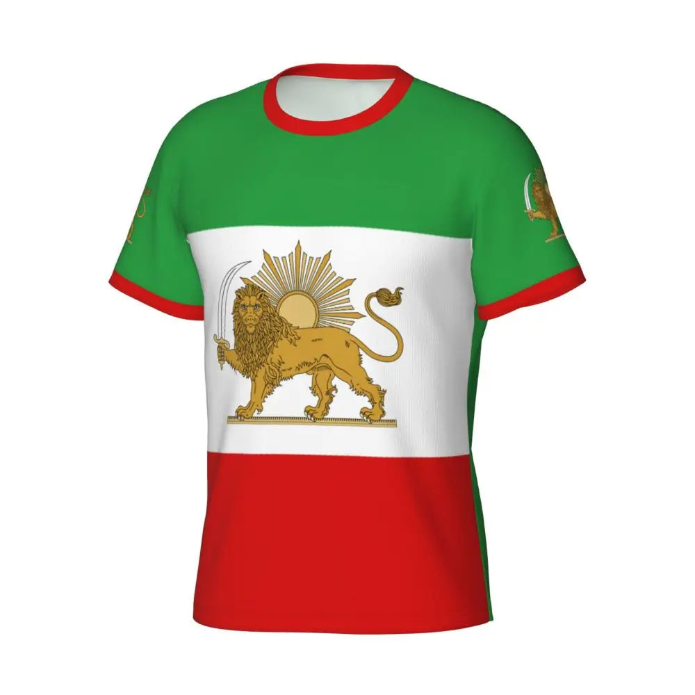 Iran Lions Flag 3D Printed T-shirt Men Running Sport Skinny Short Tee Shirt Male Gym Fitness Bodybuilding Workout Tops Clothing