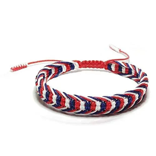 Green White and Red Patriotic Infinity String Bracelet for Iran - Macrame Friendship Bracelet - Flag Color