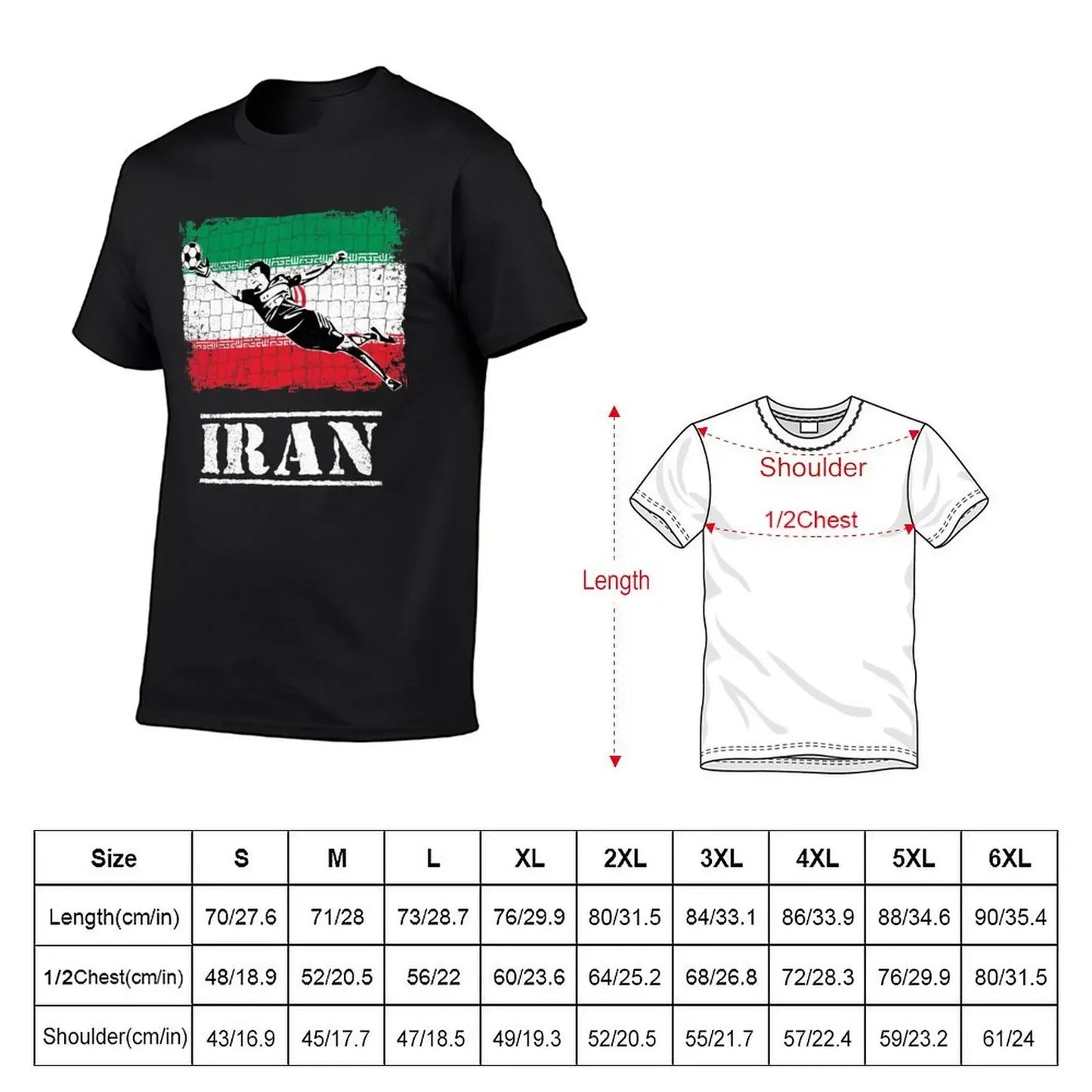 Iran Soccer Goalie Goal Keeper Shirt T-Shirt summer top essential t shirt korean fashion mens graphic t-shirts hip hop