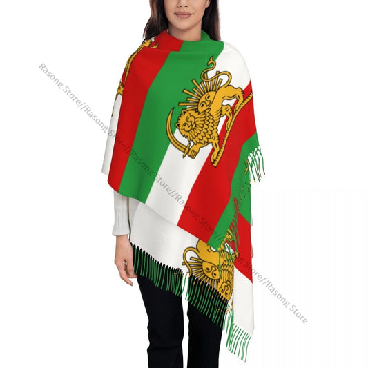 Autumn Winter Warm Scarves Tricolour Flag Of Iran Fashion Shawl Tassel Scarves Wrap Neck Headband Hijabs Stole