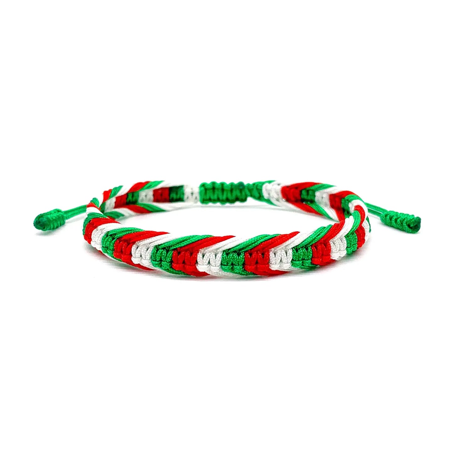 Green White and Red Patriotic Infinity String Bracelet for Iran - Macrame Friendship Bracelet - Flag Color