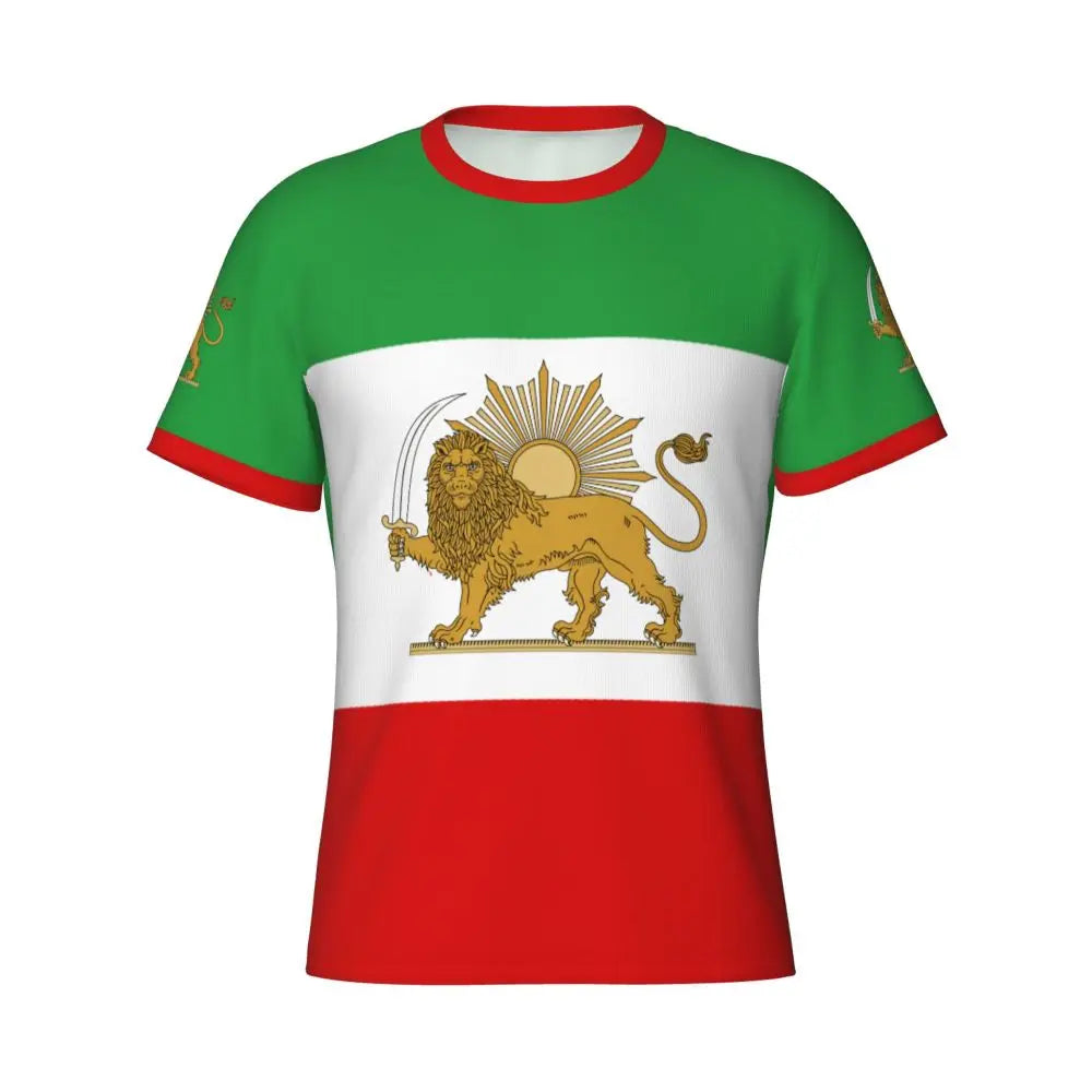 Iran Lions Flag 3D Printed T-shirt Men Running Sport Skinny Short Tee Shirt Male Gym Fitness Bodybuilding Workout Tops Clothing